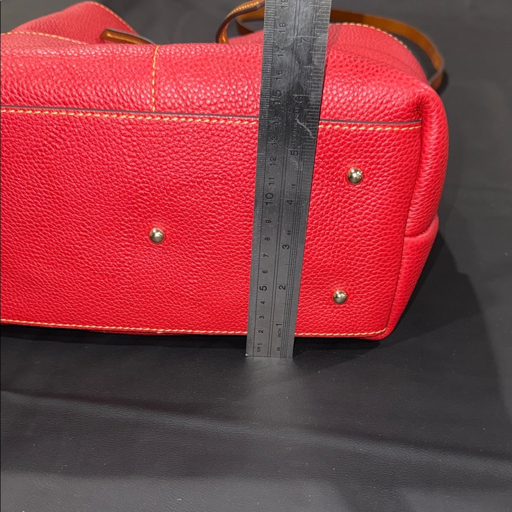 Dooney & Bourke Red Pebbled Leather Dawson Shoulder Bag - Picture 12 of 12
